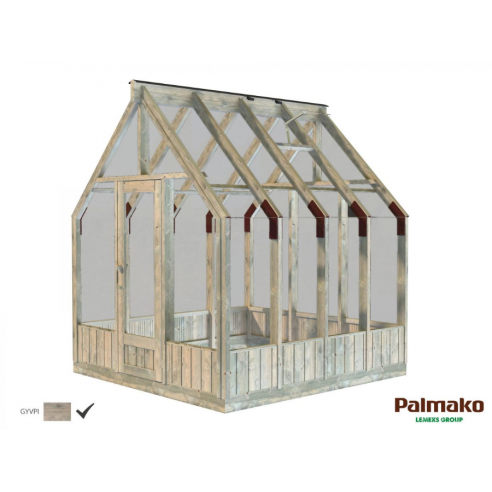 Serre de jardin Emilia 5.8 m² en bois traité autoclave et verre trempé 4 mm