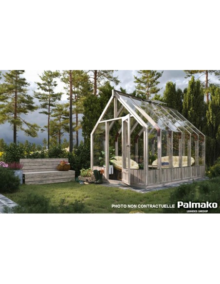 Serre de jardin Emilia 8.7 m² en bois traité autoclave et verre trempé 4 mm