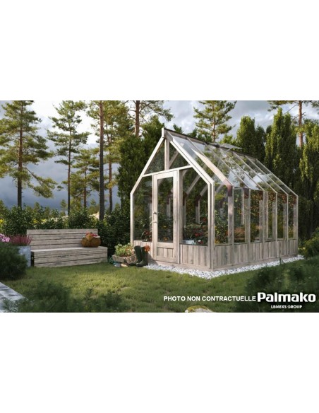 Serre de jardin Emilia 8.7 m² en bois traité autoclave et verre trempé 4 mm