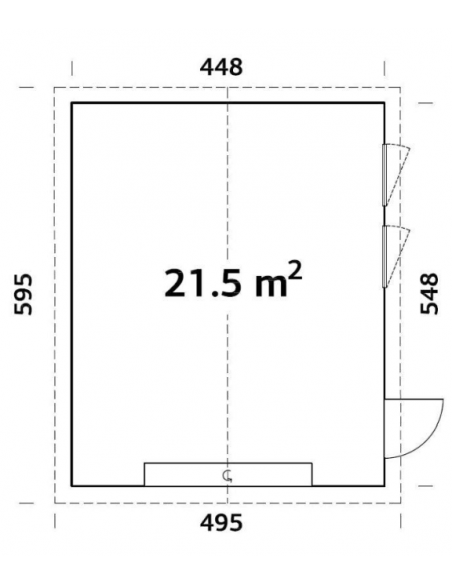 Garage Andre 24.6 m² en bois massif 160 mm