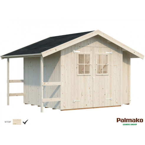 Abri de jardin Marcus 6.5 m²+appentis en bois 16 mm - SERRES-ET-ABRIS.