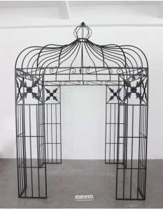 Gloriette en fer forgé gris anthracite 200x200 cm
