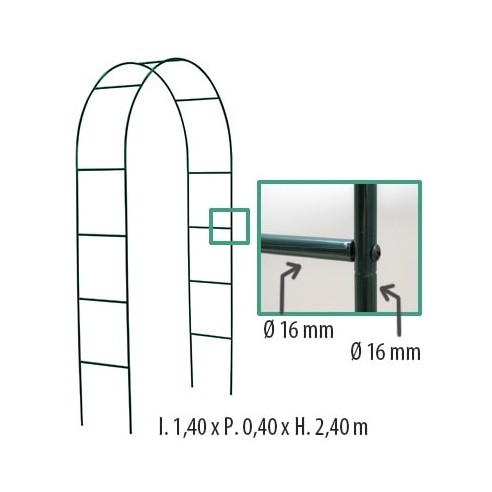 Arche double de jardin - vert 2,40 mètres - JANY.