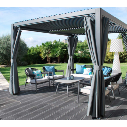 Achat Tonnelle Anthracite avec lames pivotantes Kiosko 3 X 3.60 M - MWH