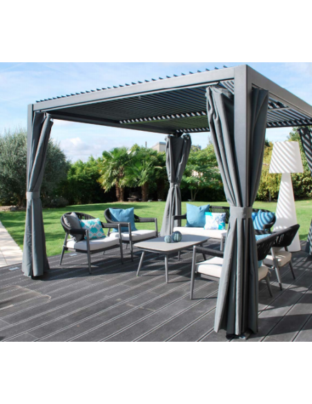 Achat Tonnelle Anthracite avec lames pivotantes Kiosko 3 X 3.60 M - MWH