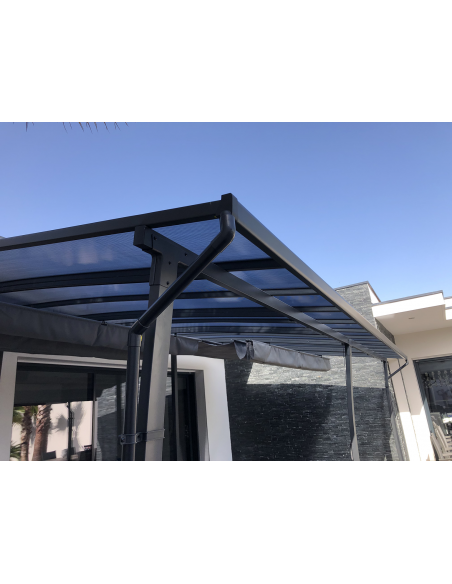 Achat Pergola adossée STOCKHOLM 3.5 x 6 m - Polycarbonate, acier, aluminium - Couleurs du monde