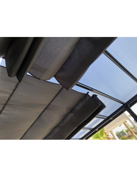 Achat Pergola adossée STOCKHOLM 3.5 x 6 m - Polycarbonate, acier, aluminium - Couleurs du monde