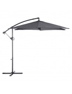 Parasol déporté rond 3m Janeiro - Aluminium, polyester ardoise