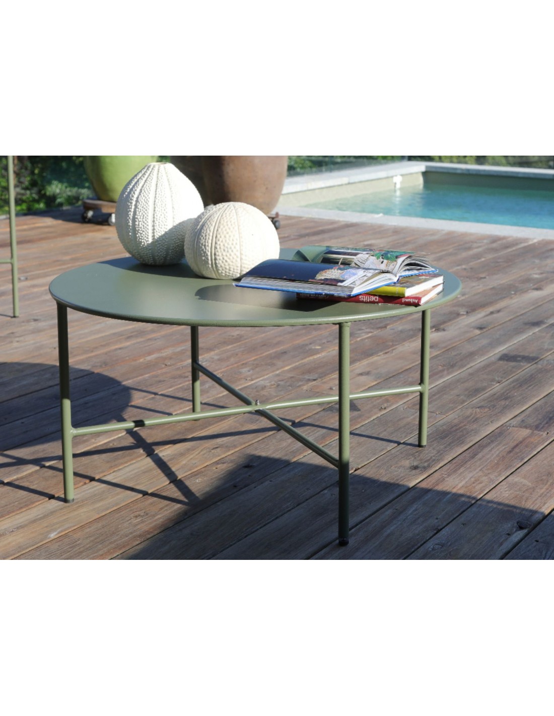 Salon de Jardin Noa - Acier vert et coussins polyester - Proloisirs