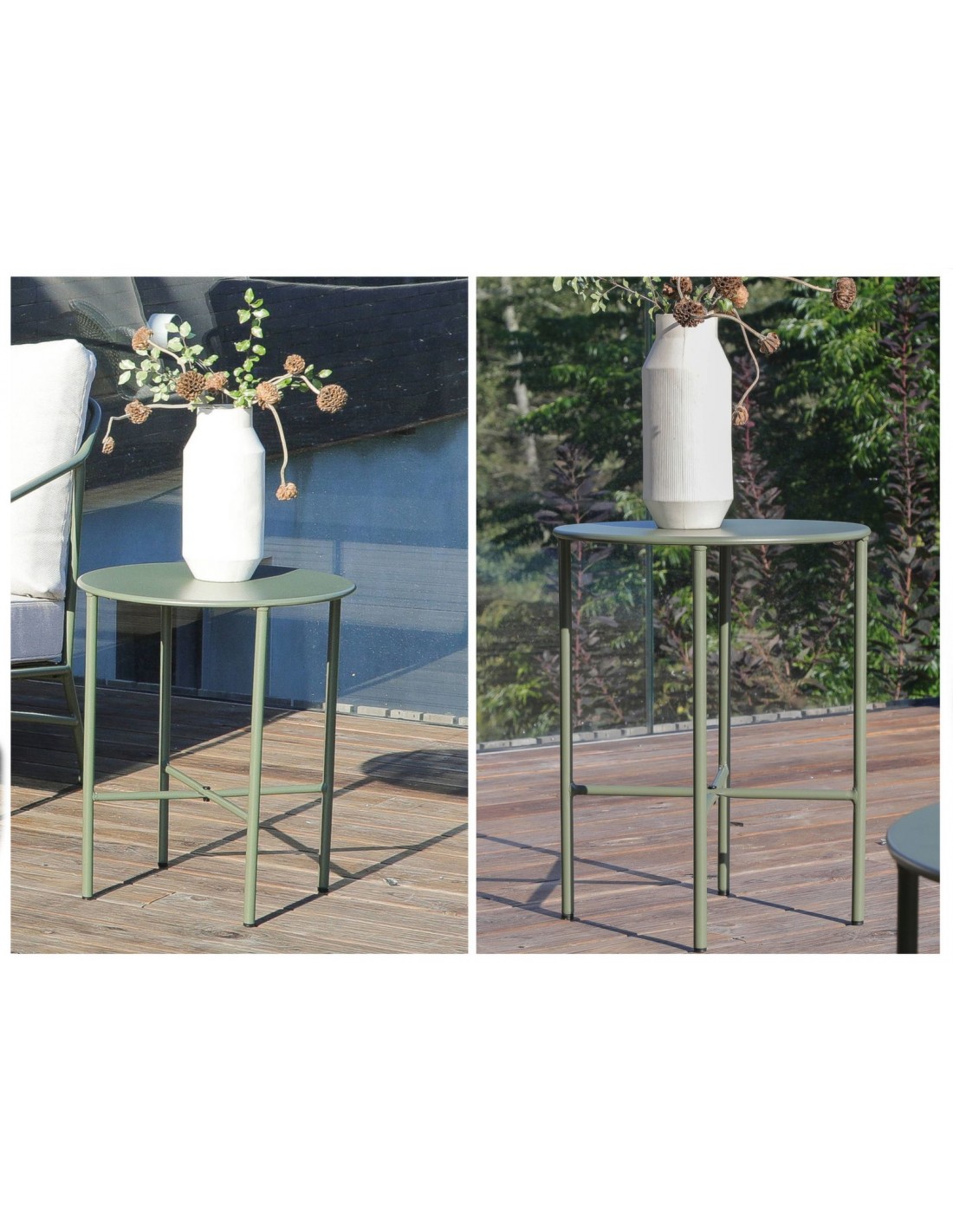 Salon de Jardin Noa - Acier vert et coussins polyester - Proloisirs