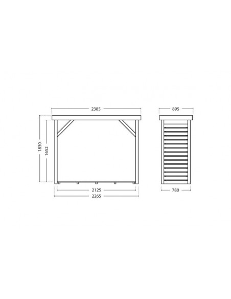 Bûcher Dallas XL traité autoclave pour 3 stères