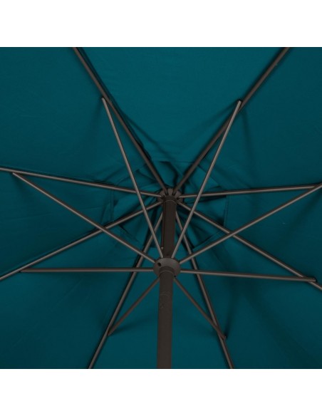 Parasol Loompa rond 3m bleu canard - à manivelle - Hespéride