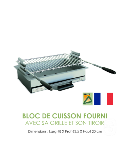 Barbecue Rustique à charbon de bois avec 1 ou 2 tables
