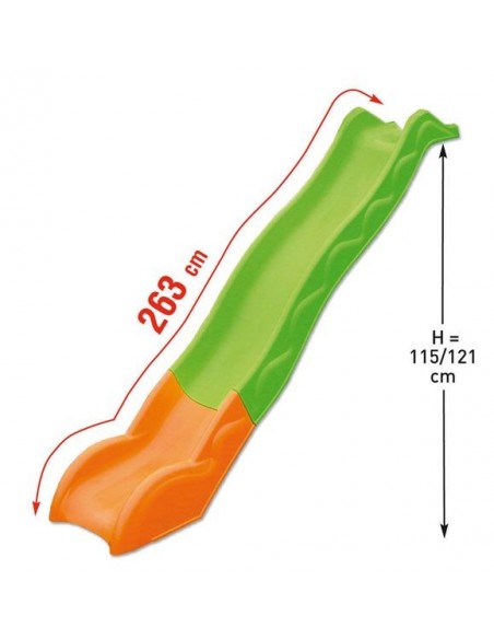 Glissière de toboggan 2.63 m de glisse pour plateforme de 115 à 121 cm