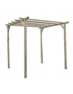 Pergola carré 3x3xH2.5 m traitée + 4 pieds d'ancrages inclus