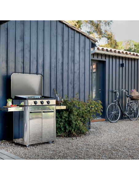 Combo Plancha Enosign 80 inox - Avec chariot et capot