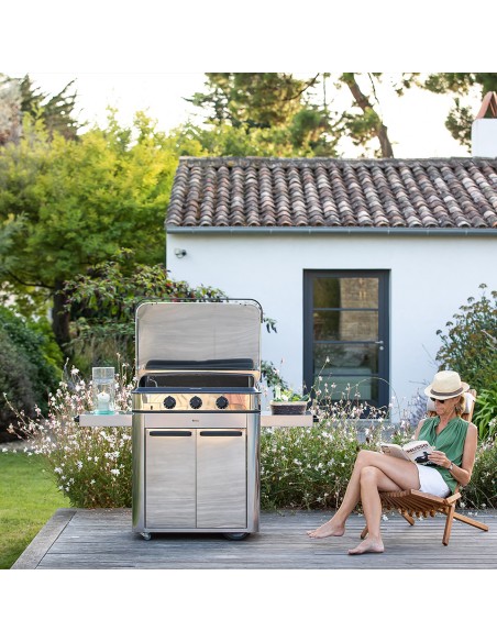 Combo Plancha Enosign 80 inox - Avec chariot et capot