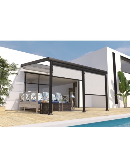 Achat Pergola adossée ATHEZZA 3.5 x 4 m - Polycarbonate, aluminium