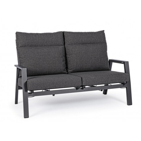 Canapé inclinable 2 places Anthracite - Bizzotto