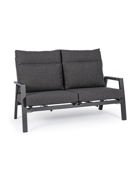 Canapé inclinable 2 places Anthracite - Bizzotto