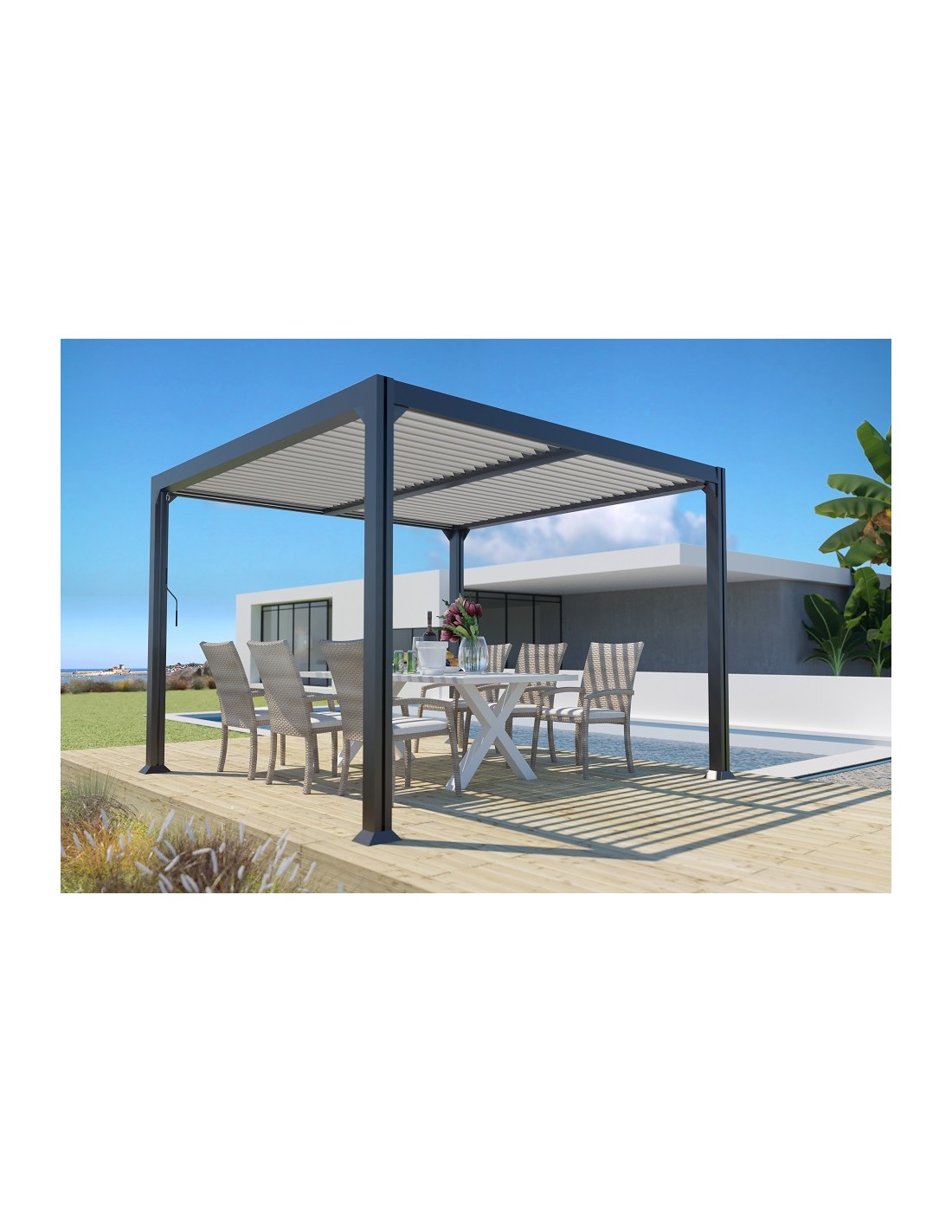 Pergola autoportante Couleurs du Monde Memphis 3 x 6 m