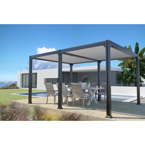 Store brise-vue en textilène coulissant pour pergola Athezza ou Edena