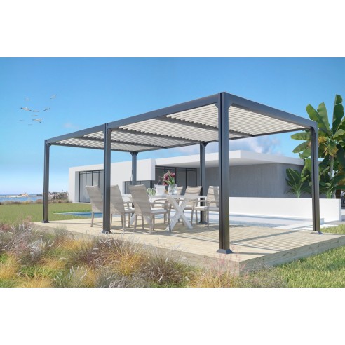 Achat COULEURS DU MONDE - Pergola autoportante bioclimatique MEMPHIS - 3 x 6 mètres