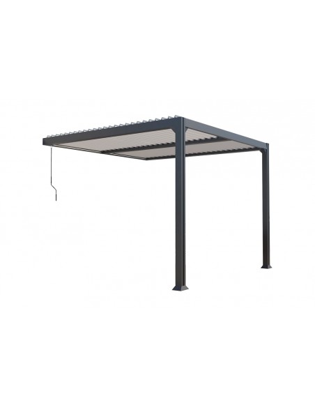 Achat COULEURS DU MONDE - Pergola adossée bioclimatique MIAMI 3x3 m en aluminium