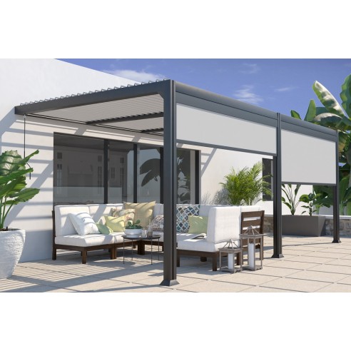 Achat COULEURS DU MONDE - Pergola adossée bioclimatique SEATTLE - 3 x 6 m - Aluminium