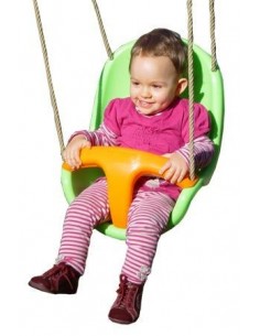 Siège bébé sécurité BABY'K Vert/orange réglable - Balançoire 1.9/2.5 m