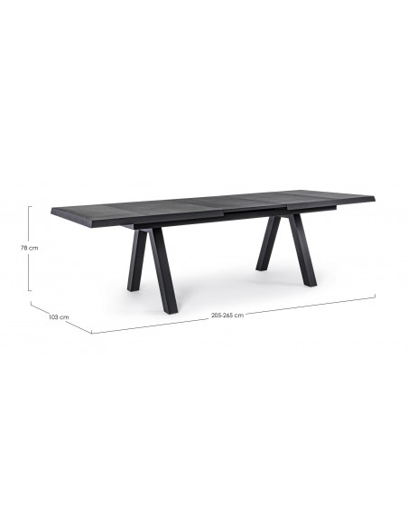 Achat Table extensible KRION - Anthracite - 205/265 x 103 cm - Aluminium et céramique - BIZZOTTO