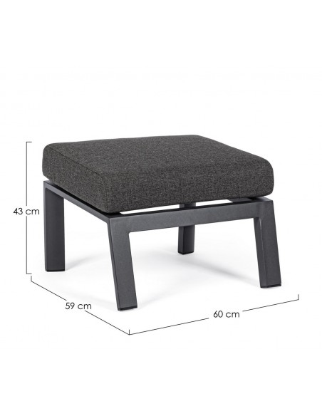 Achat Pouf OTTOMAN KLEDI - Aluminium - Anthracite - BIZZOTTO