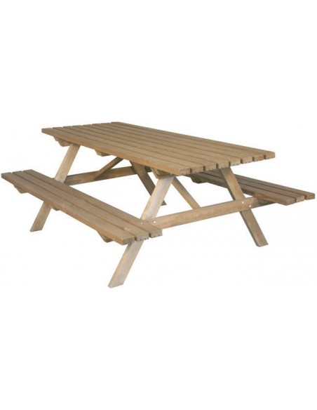 Table pique-niques 200x150xH80 cm en bois massif traité