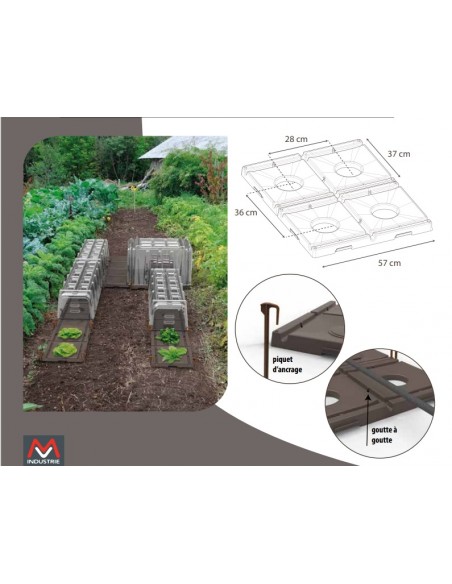 Lot de 6 Modul'oplak+6 bouchons-Paillage rigide et durable