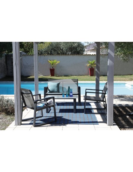 Achat Salon de Jardin Alice - 4 personnes Graphite Gris - Proloisirs