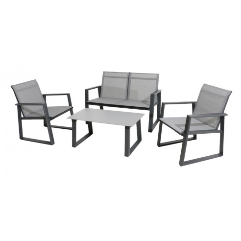 Achat Salon de Jardin Alice - 4 personnes Graphite Gris - Proloisirs