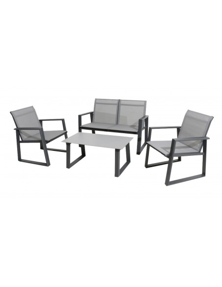 Achat Salon de Jardin Alice - 4 personnes Graphite Gris - Proloisirs