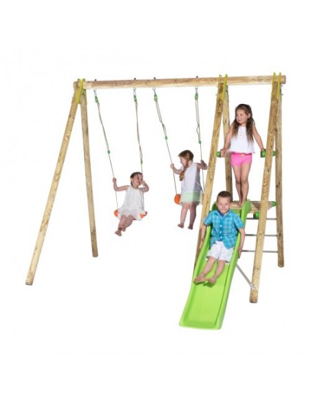 Portique DANI tout bois de 2.3 m avec balançoires - Enfants 3/12 ans