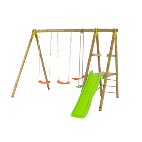 Portique TUTTI tout bois de 2.3 m avec balançoires - Enfants 3/12 ans