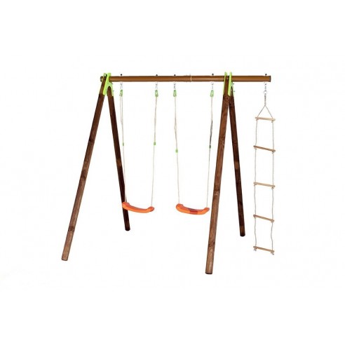 Portique de jeux XYLO bois et métal 2.3 m avec balançoires - Enfants 3/12 ans