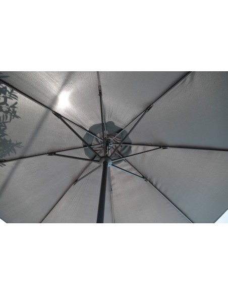 Finition  du parasol Ø 3M rond à manivelle en aluminium Grey / gris - Proloisirs