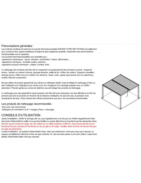 Achat Notice Tonnelle Bioclimatique Eris manuel 4x4m en Aluminium grey blanc - Océo