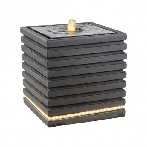 Fontaine carrée LED anthracite - 35 x 35 cm