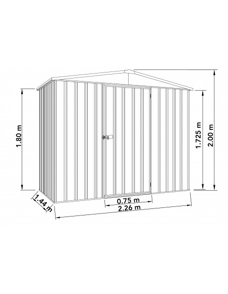 Abri en métal Fraser 3.1 m²