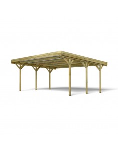 Carport double JEAN traité autoclave de 31 m²