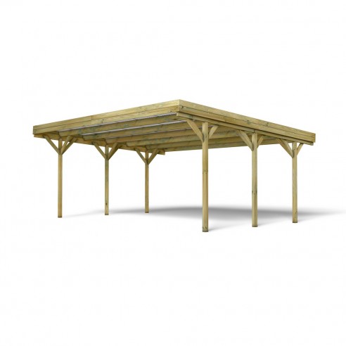 Carport double JEAN traité autoclave de 31 m²