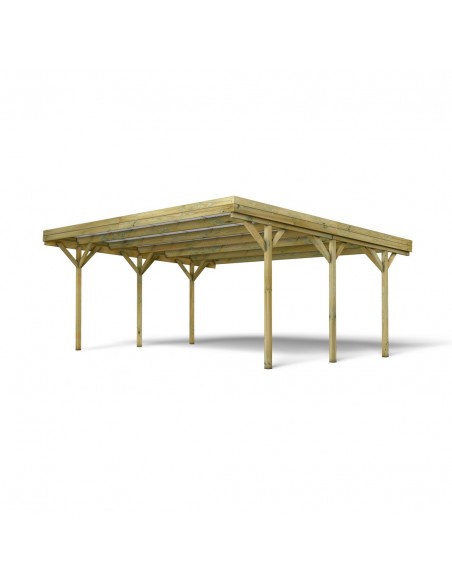 Carport double JEAN traité autoclave de 31 m²