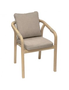 Achat Fauteuil repas Papouasie Acacia et Coussins Taupe - Hesperide