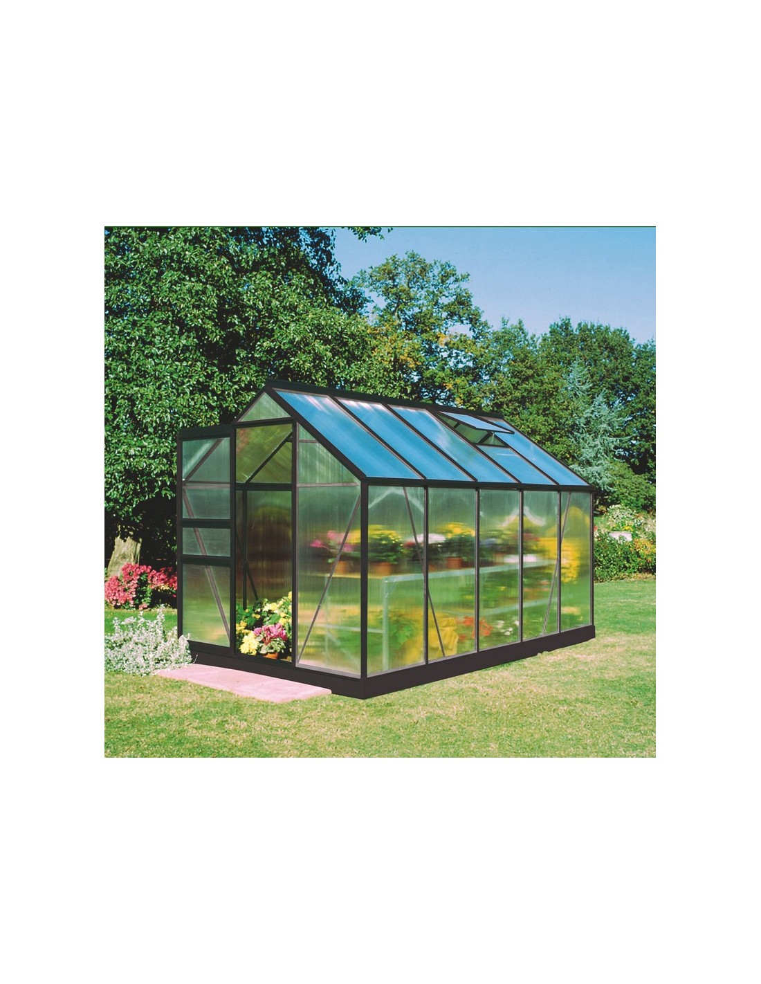 Serre de jardin Popular 5 m² en polycarbonate 4 mm - SERRES-ET-ABRIS.