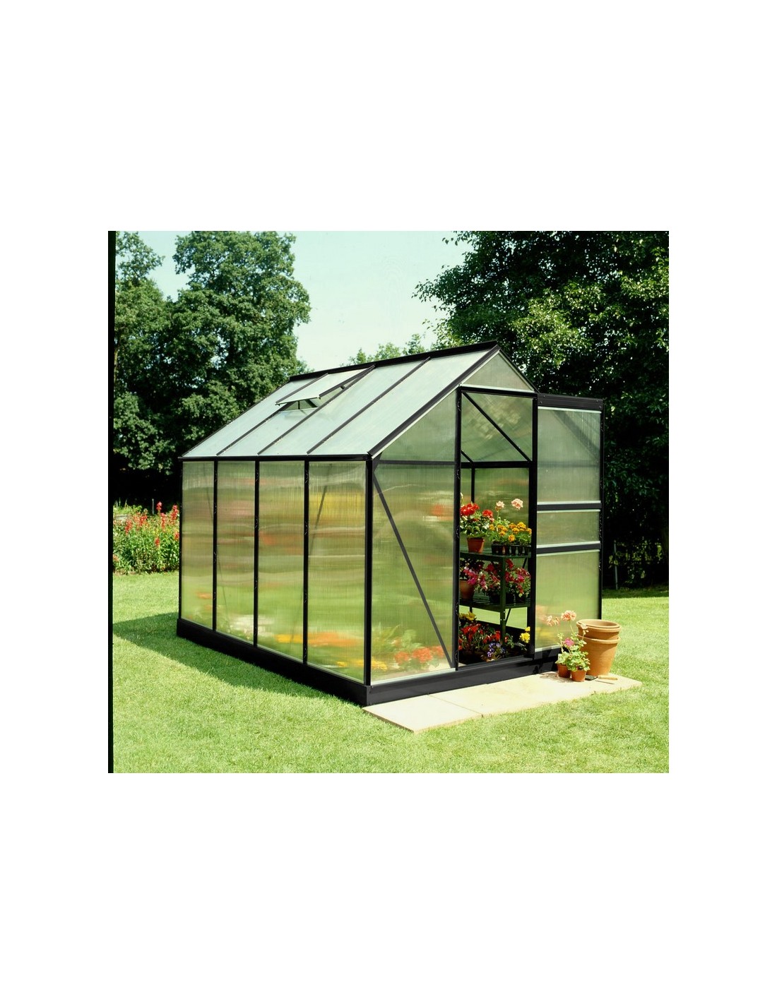 Serre de jardin Popular 5 m² en polycarbonate 4 mm - SERRES-ET-ABRIS.